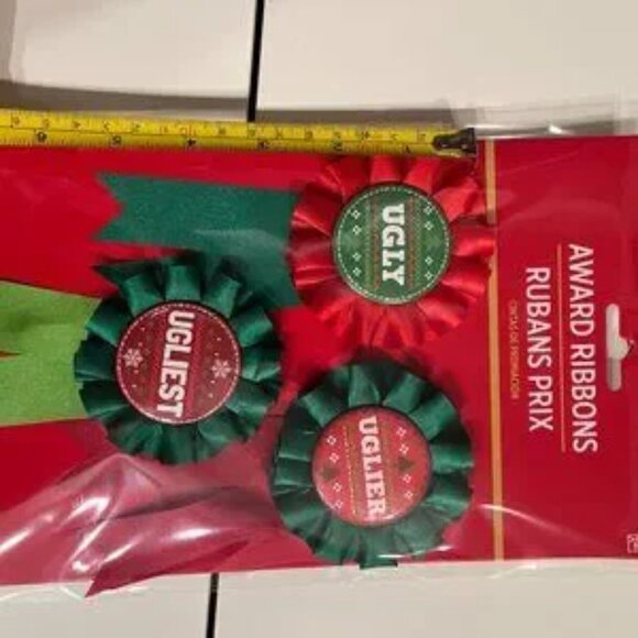 Ugly Sweater Award Ribbons (Christmas Ugly Sweater - Set of 3) (new) (holiday/x) - Picture 2 of 15